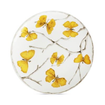 Butterfly Ginkgo Gold Tidbit Plates, Set of 4