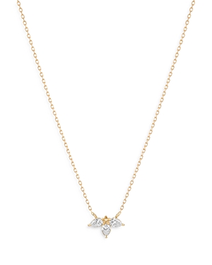 Adina Reyter 14k Yellow Gold Paris Diamond Half Flower Pendant Necklace, 16