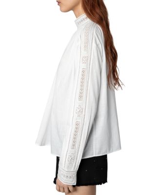 Teddy Eyelet Trim Blouse