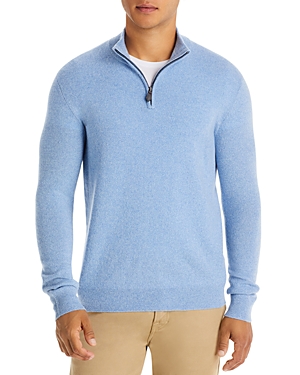 The Men's Store At Bloomingdale's Cashmere Half-zip Sweater - 100% Exclusive In Sky Blue