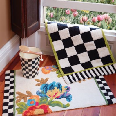 Courtly Check Bath Rug, 21" x 34"