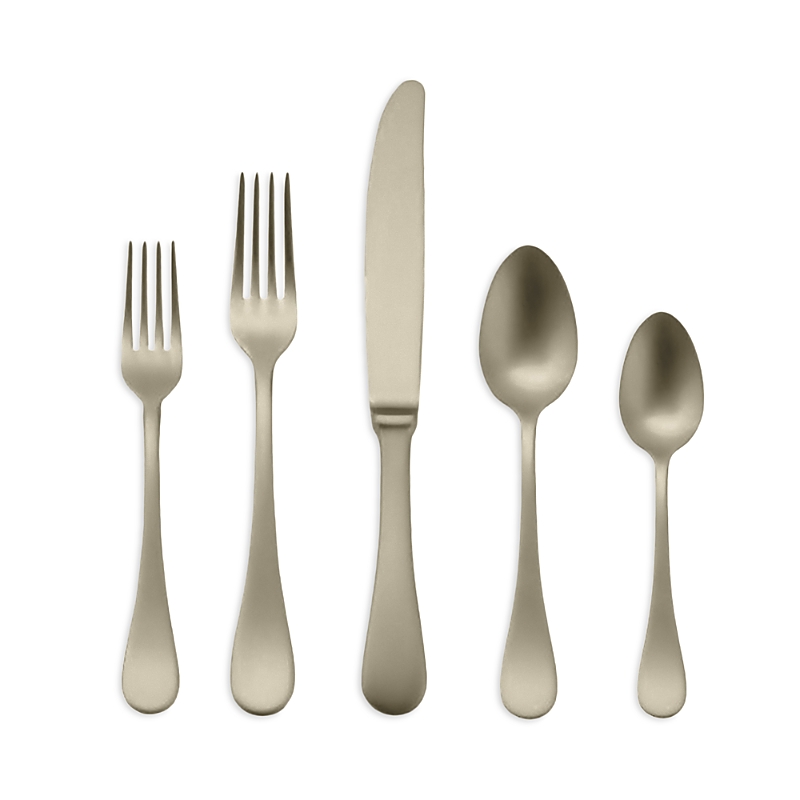 Mepra Brescia Ice Champagne 5-piece Flatware Set In Brescia Ice Champagne