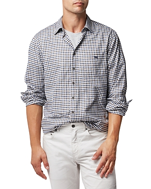 Rodd & Gunn Gebbies Valley Cotton And Linen Plaid Shirt In Walnut