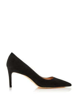 black mid heel pump