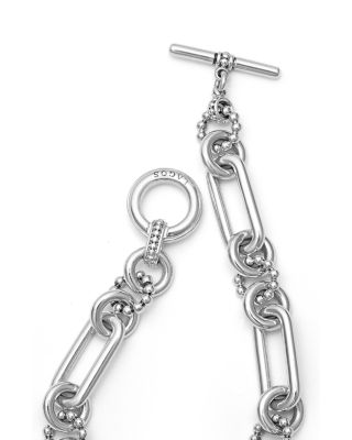 Sterling Silver Signature Caviar Mixed Link Bracelet