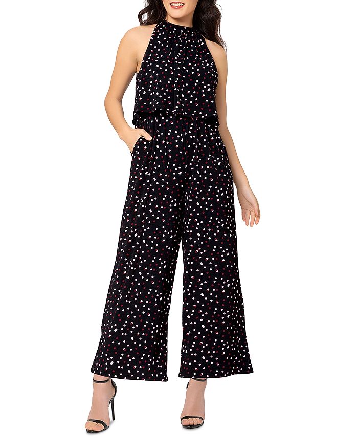 Leota Women's Skyler Wide Leg Cropped Jumpsuit Blue Size Small