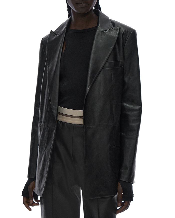 Helmut lang leather blazer on sale