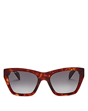 Rag & Bone 54mm Gradient Rectangle Sunglasses In Havana/gray Gradient