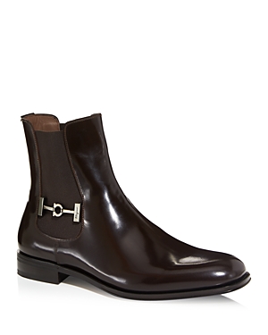 Ferragamo Men's Isidoro Pull On Chelsea Boots In Hickory