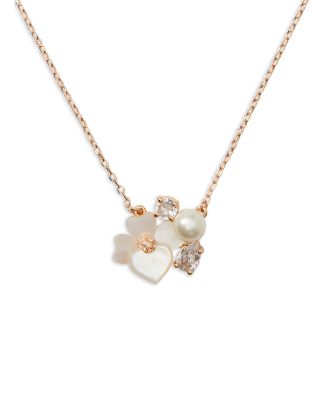 kate spade new york - Precious Pansy Cluster Pendant Necklace, 17"-20"