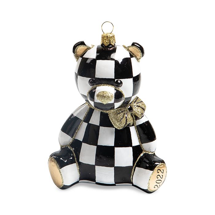 Mackenzie-Childs Courtly Bear 2022 Glass Ornament - 150th