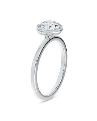 Micaela's Hidden Halo Round Bezel Set Engagement Ring in Platinum, 1.10 tcw