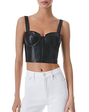 ALICE AND OLIVIA ALICE AND OLIVIA JEANNA VEGAN LEATHER BUSTIER CROP TOP