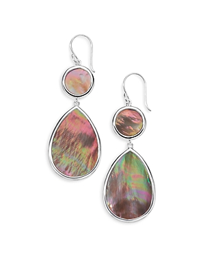 Shop Ippolita Sterling Silver Rock Candy Mother Of Pearl Dot & Teardrop Drop Earrings In Brown/silver