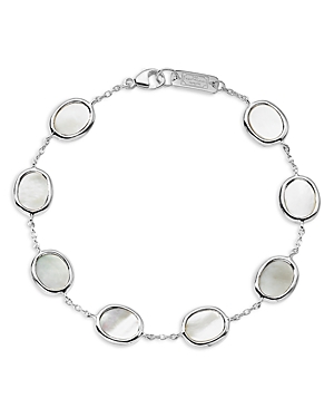 Ippolita Women's Polished Rock Candy Sterling Silver & Mother-of-pearl Station Bracelet In White/silver