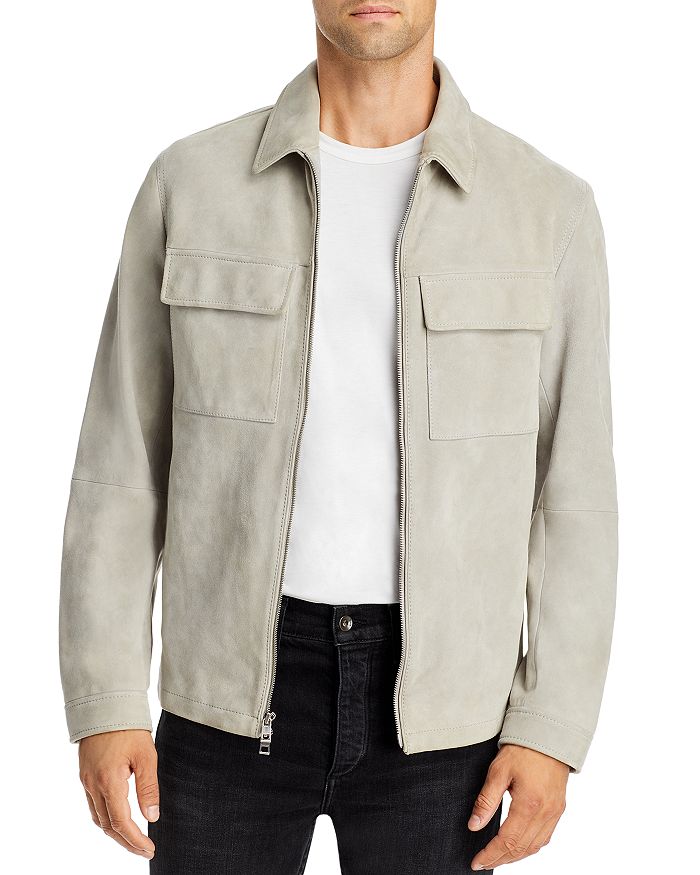 Michael Kors Suede Regular Fit Shirt Jacket | Bloomingdale's