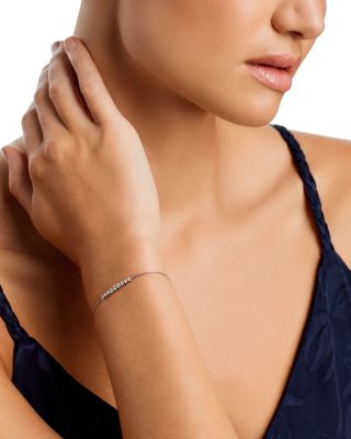 Diamond Graduated Bracelet in 14K White Gold, 0.25 tcw 