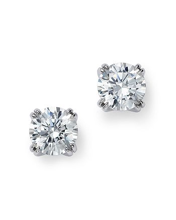 Bloomingdale's - Bloomingdale's Certified Round Diamond Stud Earrings in 14K White Gold featuring diamonds with the De Beers Code of Origin, 2.0 ct. t.w. - 100% Exclusive