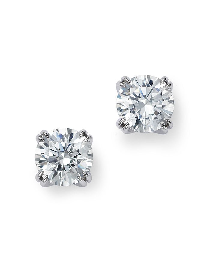 Bloomingdale's Certified Round Diamond Stud Earrings in 14K White Gold ...