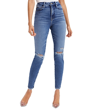 GOOD AMERICAN GOOD WAIST HIGH RISE ANKLE SKINNY JEANS IN I223