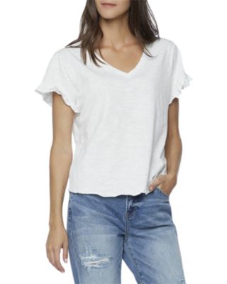 Billy T Ruffled V Neck Tee