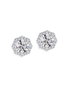 De Beers Forevermark - Center of My Universe® Floral Halo Diamond Stud Earrings in 18K White Gold, 1.20 ct. t.w.