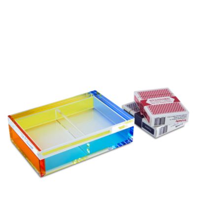 Multicolor Lucite Card Box Set