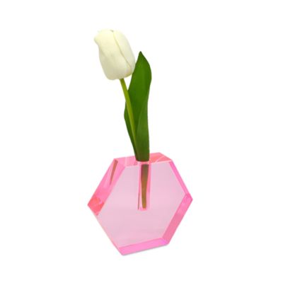 Crystal Hexagon Flat Vase, Large