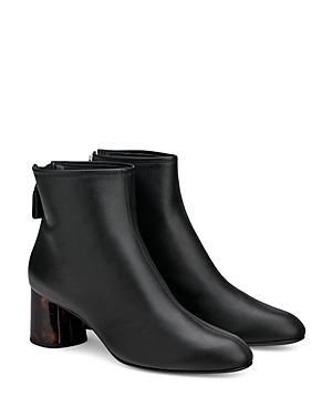 Agl Attilio Giusti Leombruni Women's Veta Back Zip Block Heel Booties In Black/tartaruga