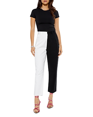 Blue Revival Happy Hour Color Blocked Pants In Black/white