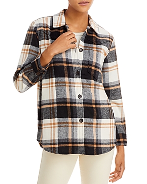 Rails Tripp Plaid Button Down Shirt Jacket In Ivory Black
