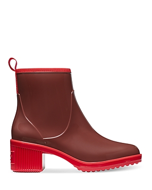 Kate Spade Puddle Vinyl Zip Rain Booties In Brandy