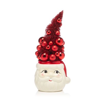 Bloomingdale's - Ceramic Sisal Tree Santa Figurine - 100% Exclusive