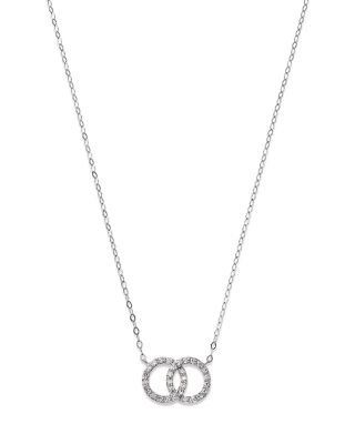 Diamond Double O Pendant Necklace in 14K White Gold, 0.25 tcw - 150th Anniversary Exclusive