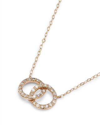 Diamond Double O Pendant Necklace in 14K Yellow Gold, 0.25 tcw - 150th Anniversary Exclusive