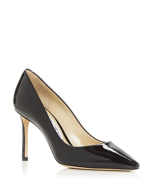 Jimmy Choo Romy 85 Embellished Leather Pumps In Black Patent