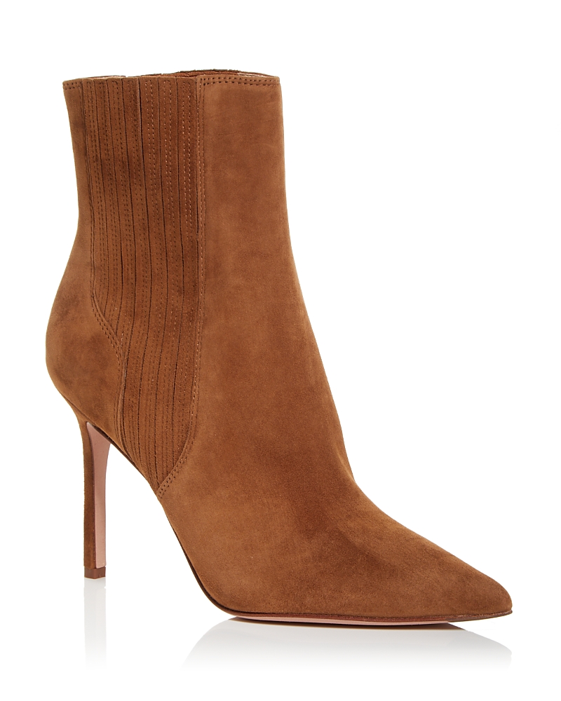 Veronica Beard Lisa Suede Stiletto-heel Bootie In Chestnut