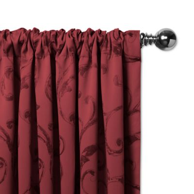 Mia Jacquard Scroll Blackout Window Curtain Panel, 52" x 95"