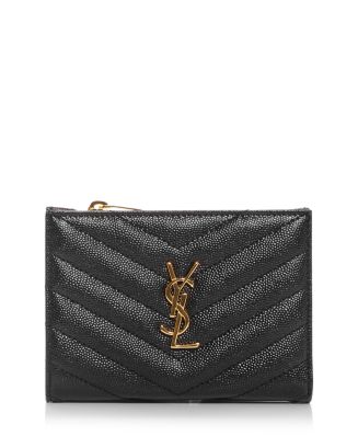 Saint Laurent Cassandre Matelassé Fragments Zipped Bi-Fold Wallet ...