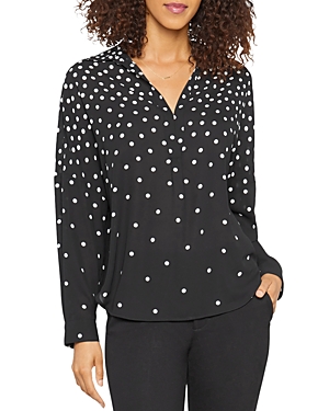 Shop Nydj Becky Dot Print Blouse In Percy Dot