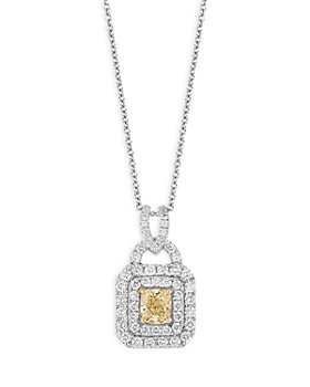 Bloomingdale's - White & Yellow Diamond Pendant Necklace in 14K White & Yellow Gold, 1.0 ct. t.w. - 100% Exclusive