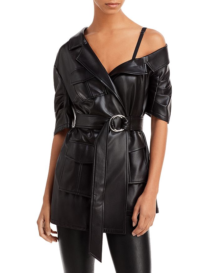 Cinq a Sept Metallic Leather Kylie Jacket