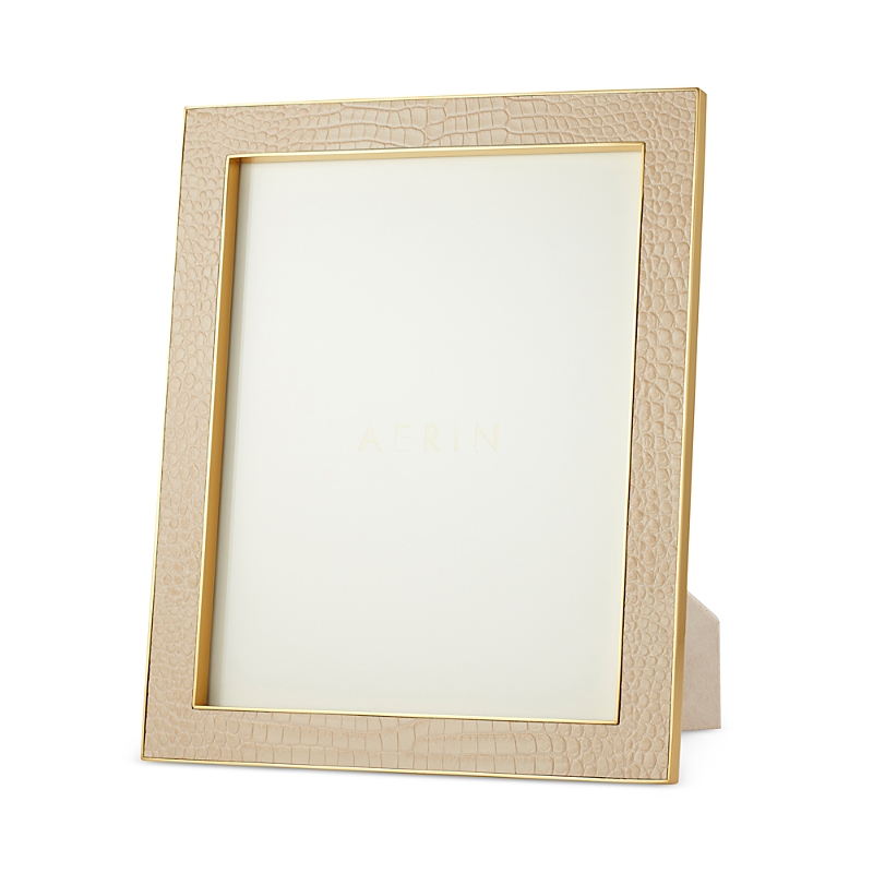 Aerin Classic Croc-embossed Leather Frame, 8" X 10" In Fawn