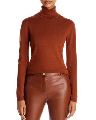 Boss Women's Famaurian Turtleneck Sweater - Brown - Size M - Medium Brown