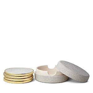 Aerin Faux Shagreen Coasters With Box, Set Of 4 In Dove