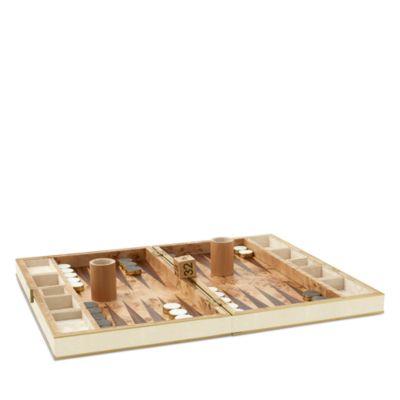 Faux Shagreen Backgammon Set