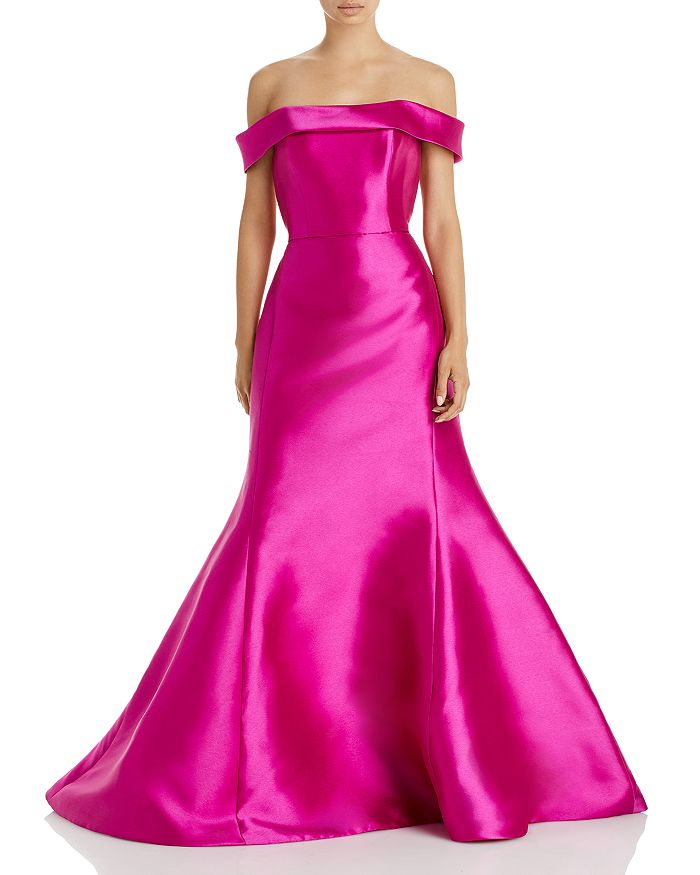Amsale Mikado Off-the-Shoulder Gown | Bloomingdale's