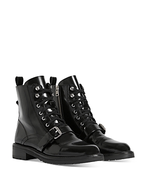 ASOS Damen Schuhe Stiefel Schnürstiefel Donita leather lace up hiking boot with buckle in 