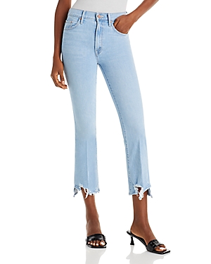 Mother The Insider Cropped Step High Rise Wide Leg Jeans in Mentally Elsewhere