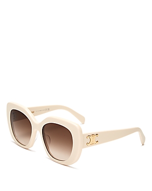 Shop Celine Butterfly Sunglasses, 55mm In Ivory/brown Gradient